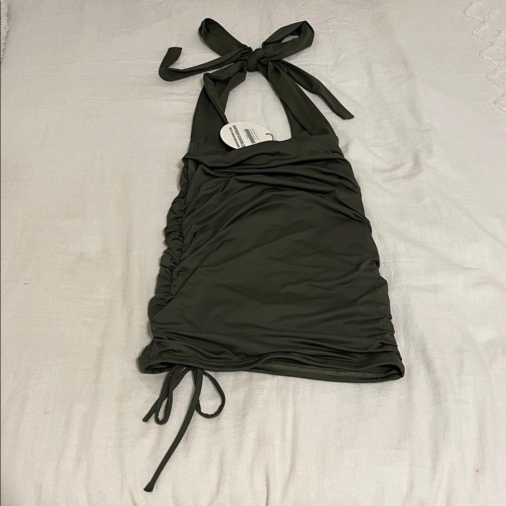 Babyboo Margarita Mini Dress NWT Size Xs Khaki Green - Picture 2 of 7